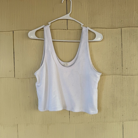 Aerie Weekend Fleece Tank Top 'White' - Picture 1 of 4